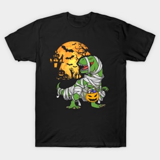 Halloween Shirts for Boys Kids Dinosaur T rex Mummy Pumpkin T-Shirt